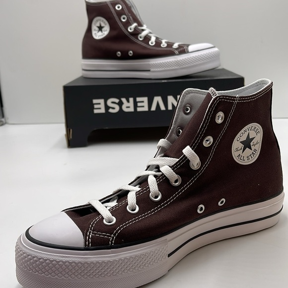 Converse Men’s CTAS LIFT HI
DARK ROOT/WHITE/BLACK A09990C Platforms Sneakers - Picture 2 of 16